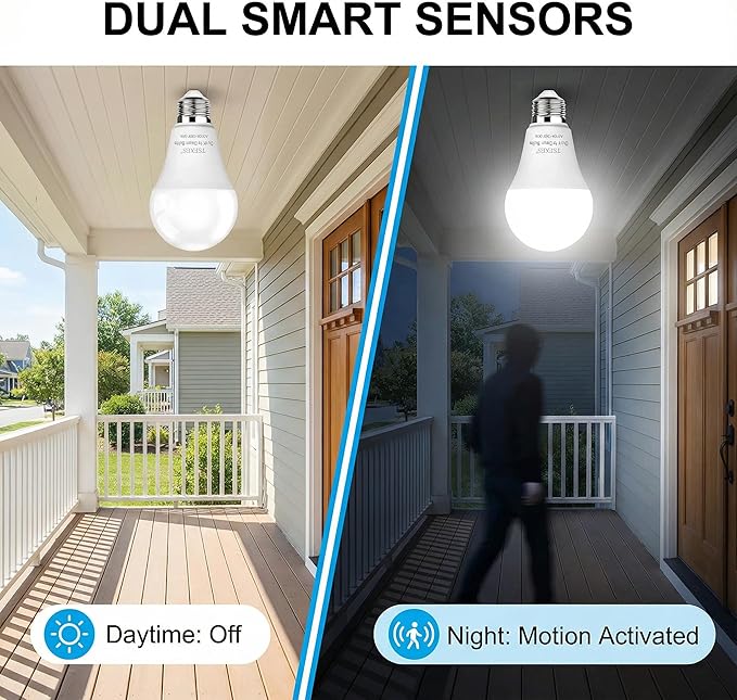 TSEXES 12W Motion Sensor Light Bulbs, 5000K Daylight, Motion Activated Light - Image 2