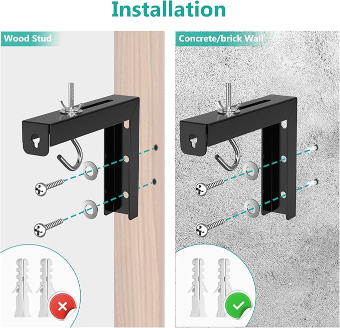 WALI Universal Projector Screen Ceiling Mount, Wall Hanging Mount L-Brackets - Image 7