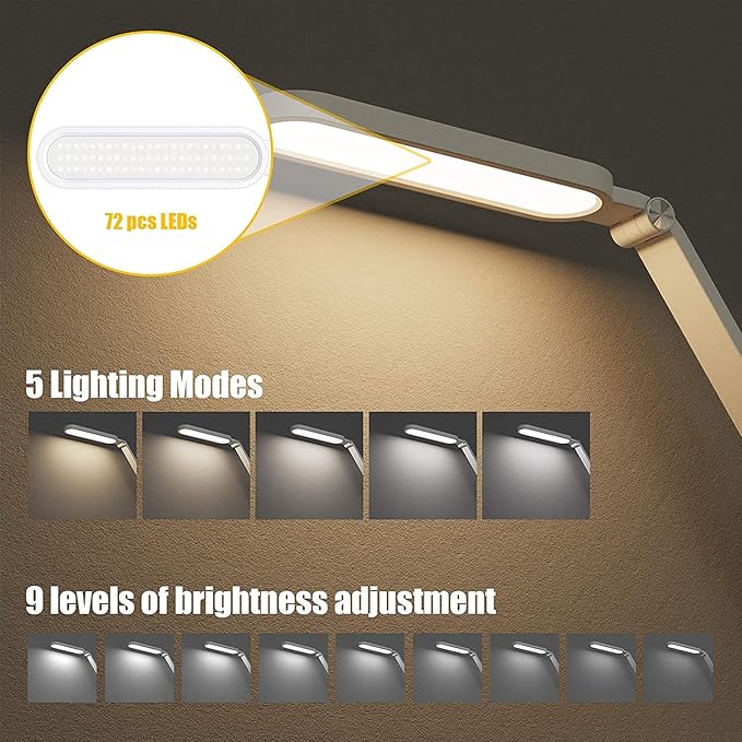 JKSWT Desk Lamp, for Eye Care, Dimmable Table Lamp - Image 2