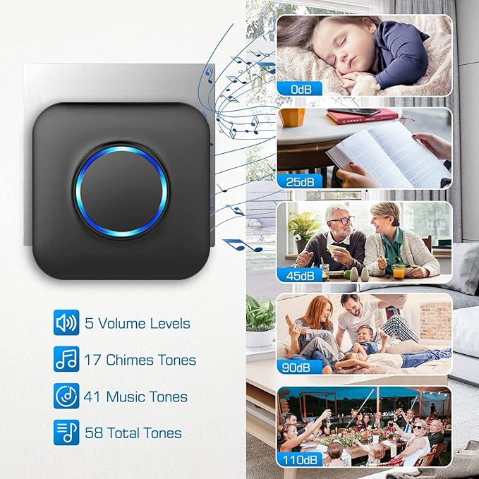 Door Chime Bistee Wireless Door Chimes When Door Open Entry Alarm 600FT Range - Image 2