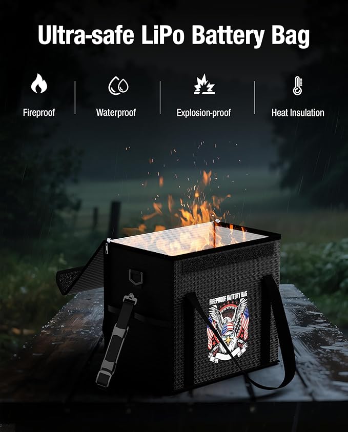 sumaxium 12V 50Ah LiFePO4 Lithium Battery Fireproof Safe Bag - Image 2