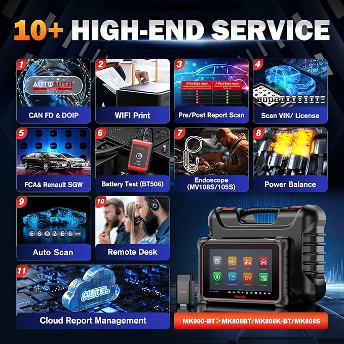 Autel Scanner MaxiCOM MK900BT, 2026 MK900-BT V2.0 Bidirectional Diagnostic Tool - Image 7
