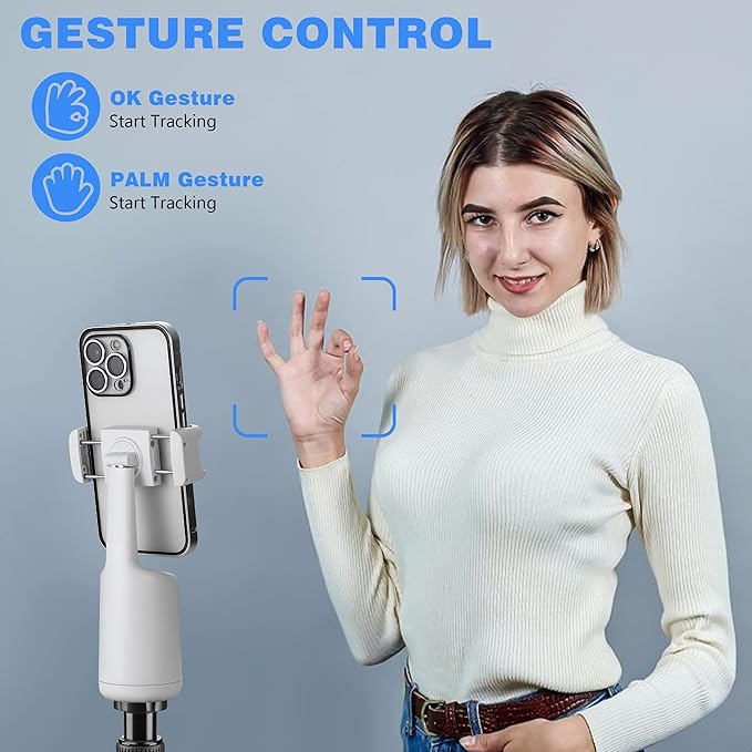 Auto Face Tracking Tripod, 360° Rotation Face Body Phone Camera Mount Smart - Image 3