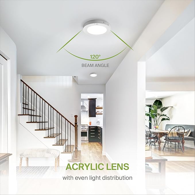 ASD LED 7" Round Flush Mount Ceiling Light Fixture, Low Profile Surface - Image 6