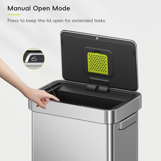 EKO Deluxe Mirage-T 50 Liter / 13.2 Gallon Touchless Rectangular Motion Sensor - Image 7