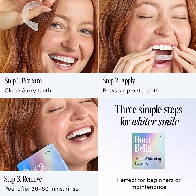 Boca Bella Teeth Whitening U-Wraps – 10 Treatments – 15% Hydrogen Peroxide - Image 6