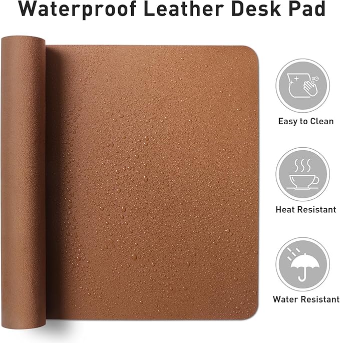 Aothia Faux Leather Desk Mat – Large Mouse Pad, Non-Slip PU Leather Blotter - Image 7