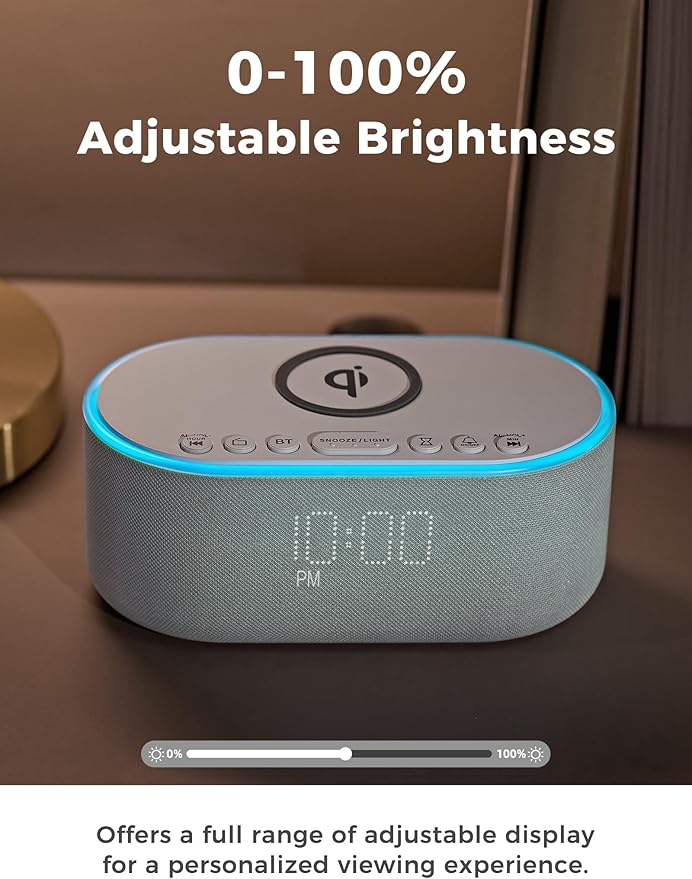 Odokee Wireless Charging Alarm Clock Radio: Qi Certified Fast Wireless Charger - Image 6