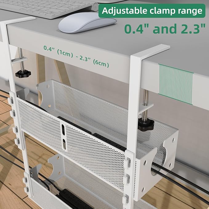 Multi-Model Under Desk Cable Management 2 Pack Metal Under Desk Wire Management - Image 7