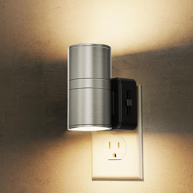 L LOHAS LED Night Light, Dimmable Night Lights Plug into Wall, Metal-Shade by LLOHASLED