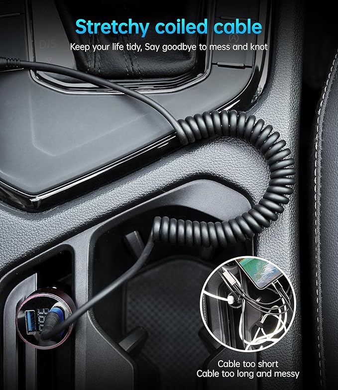 USB C Cable 100W 3FT Coiled USB C to USB C Charger Cable - Image 5
