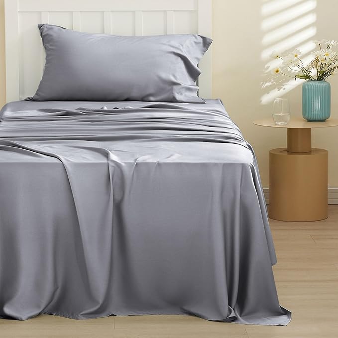 Bedsure Cooling Sheets Twin, Rayon Derived from Bamboo, Cooling Sheets - Image 2