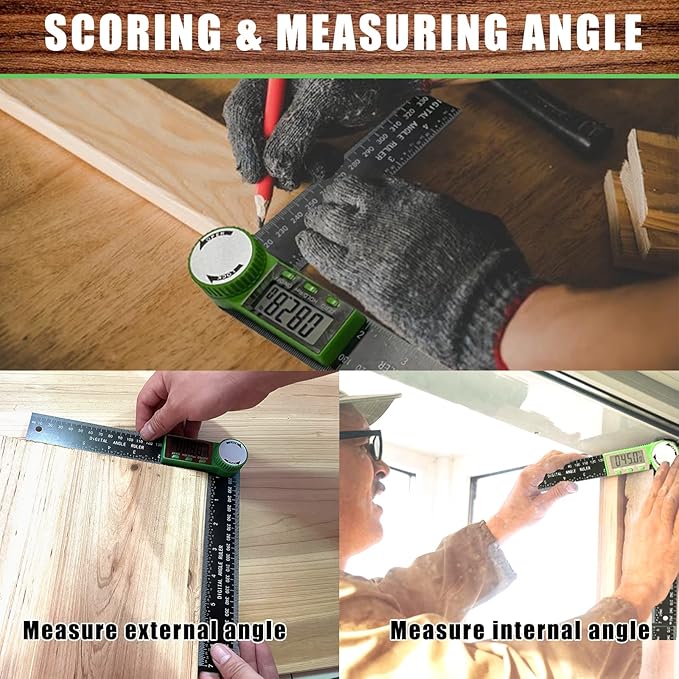 PDDYIER Angle Finder Protractor, 2-in-1 Miter Saw Protractor, 7 Inch/200mm ABS - Image 6