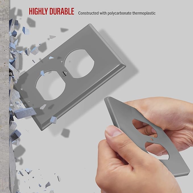 ENERLITES Duplex Wall Plates Kit, Home Electrical Outlet Cover, 1-Gang Standard - Image 3