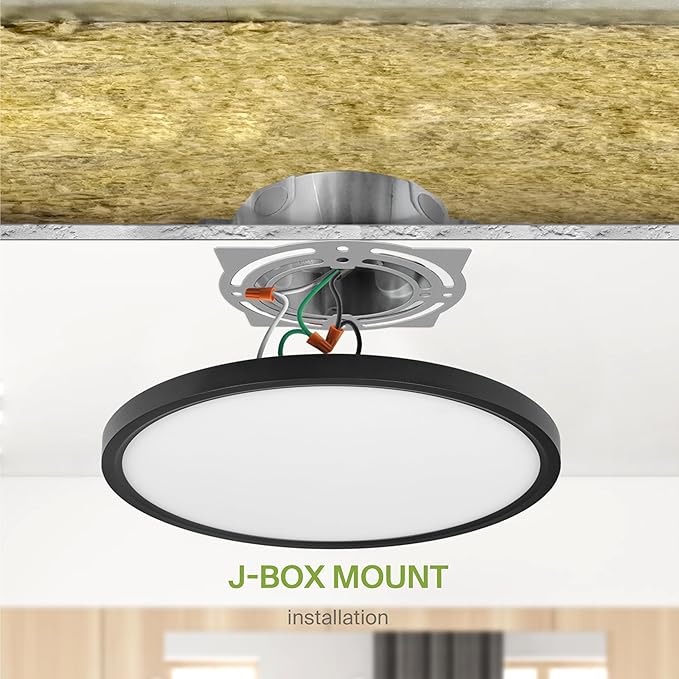 ASD LED 12" Round Flush Mount Ceiling Light Fixture, Low Profile Surface - Image 7