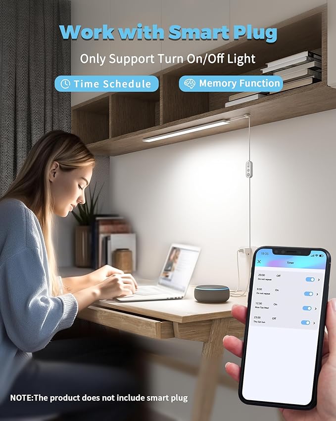 ASOKO Plug-in Under Desk Light, 24Inch LED Workbench Lights - Image 5