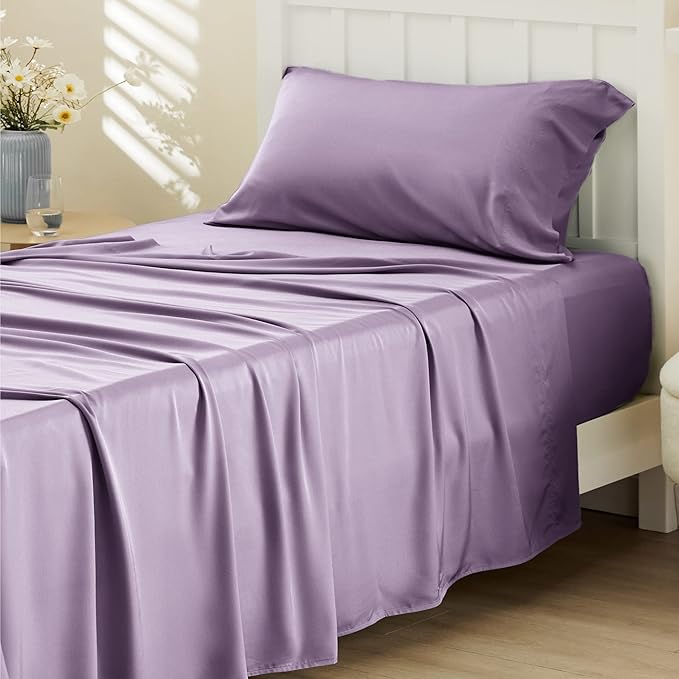 Bedsure Cooling Sheets Twin, Rayon Derived from Bamboo, Breathable & Soft Twin by BEDSURE
