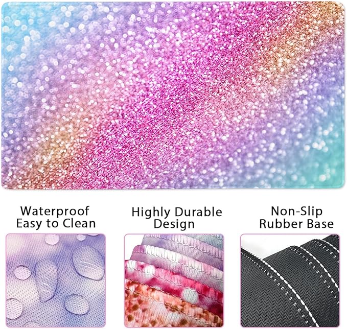 Large Keyboard Mouse Pad Set, Extended Mouse Pad+Keyboard Wrist Rest Support - Image 3