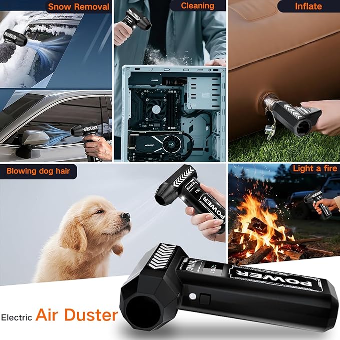 Electric Air Duster, 150000RPM Brushless Motor 4-Gear Adjustable Compressed Air - Image 5
