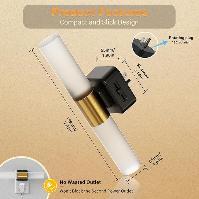 JandCase LED Night Light, 2 Pack Night Lights Plug into Wall, 3000K Soft White - Image 5