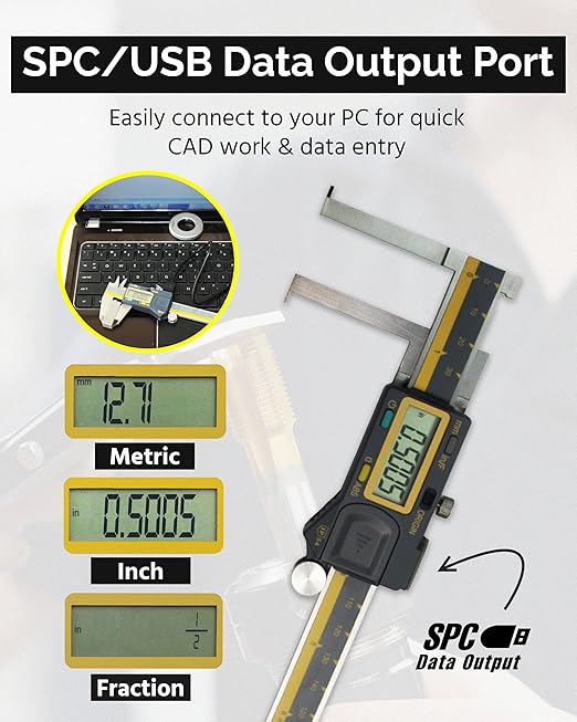 iGAGING Absolute Origin 0-6" Internal Slot Digital Caliper, IP54 Stainless Steel - Image 4