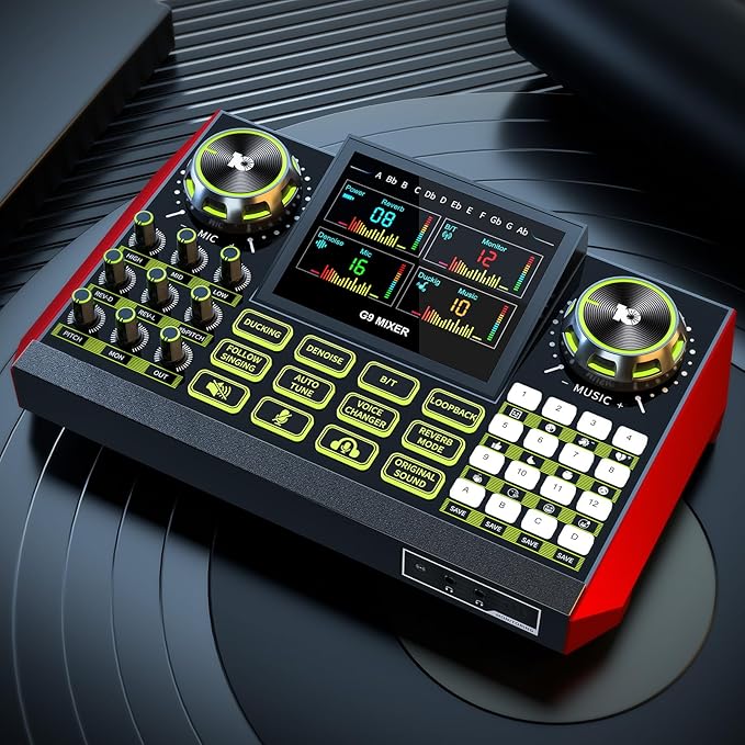 Audio Mixer, Sound Board for Pc/Phone Live Streaming Singing Gaming, Sound by tenlamp