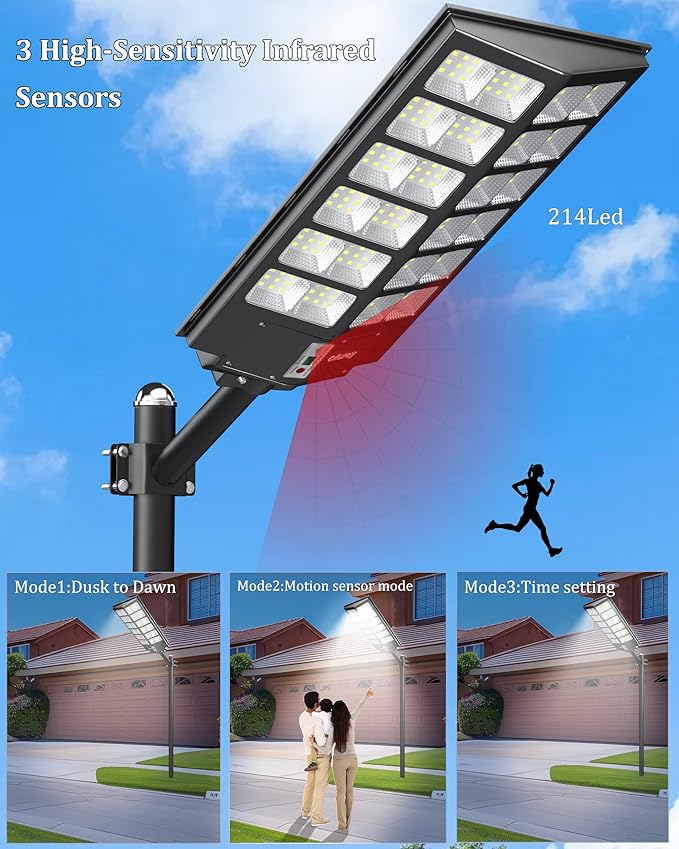Ofuray Of-9800W Solar Street Lights Outdoor, Solar Security Flood Lights - Image 2