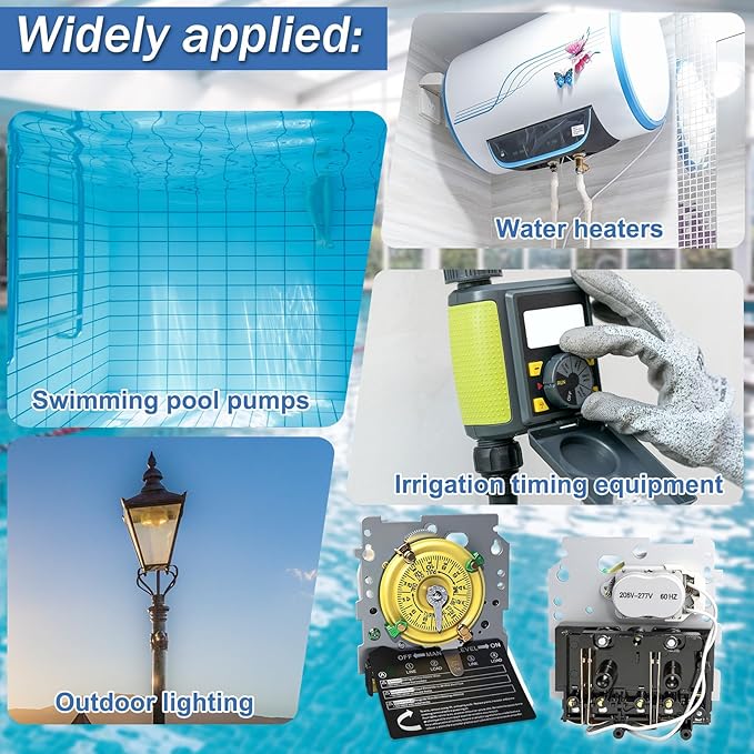 T104M Pool Timer Mechanism Only, Pool Pump Timer, 208-277V 40A Time Switch - Image 7