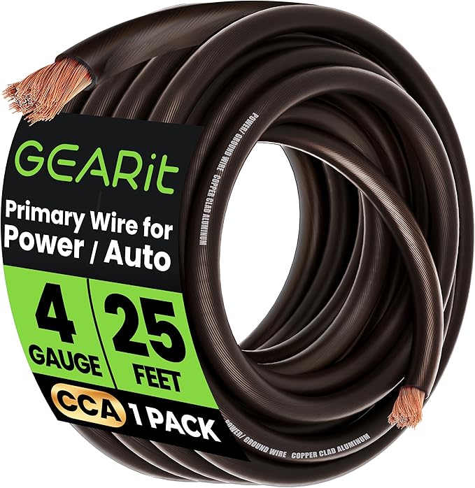 GEARit 4 Gauge Wire Copper Clad Aluminum CCA by GEARit