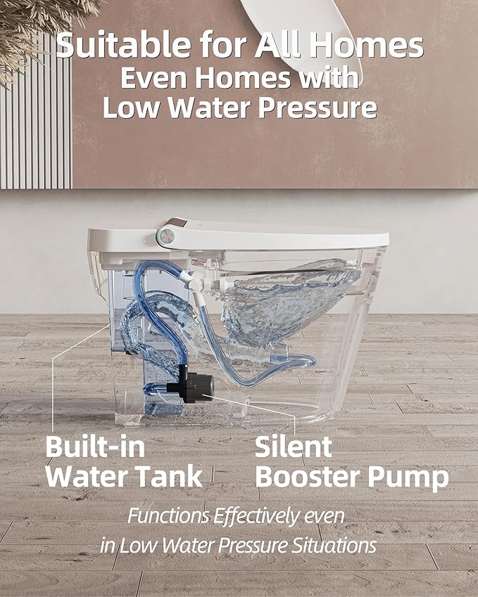 Luoware Smart Toilet Lite without Bidet, One Piece Elongated Modern Toilet - Image 3