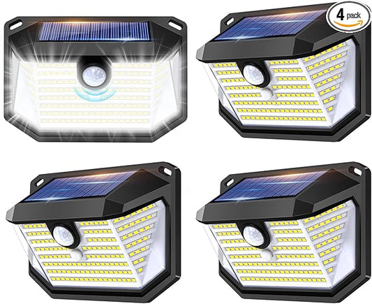FAXBOX Solar Lights Outdoor Motion Sensor, 178 LED 300LM Waterproof IP65 by FAXBOX