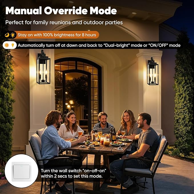 BesLowe 17.5” Upgraded Motion Sensor Outdoor Wall Lights, Dusk to Dawn Porch - Image 3
