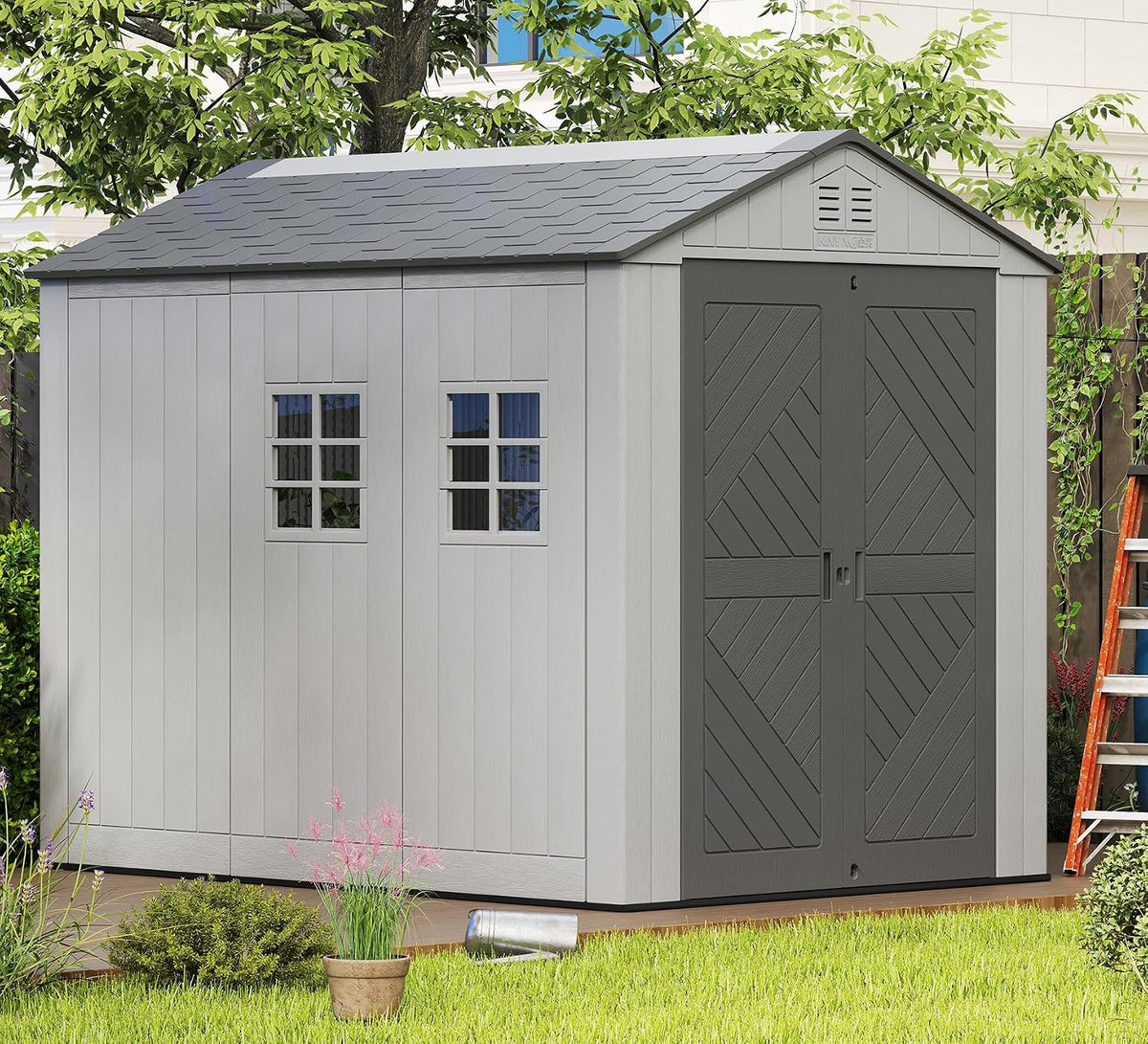 homspark outdoor storage shed 6x9 ft, all-weather resistant, main product view