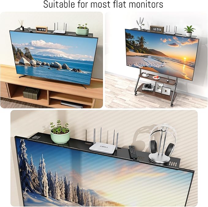 Adjustable Steel TV Top Shelf, Soundbar Mount, Universal Monitor Shelf - Image 7