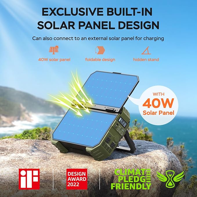 BLAVOR Portable Power Station 1600W, Built-in Solar Panel, 1024Wh LiFePO4 - Image 2