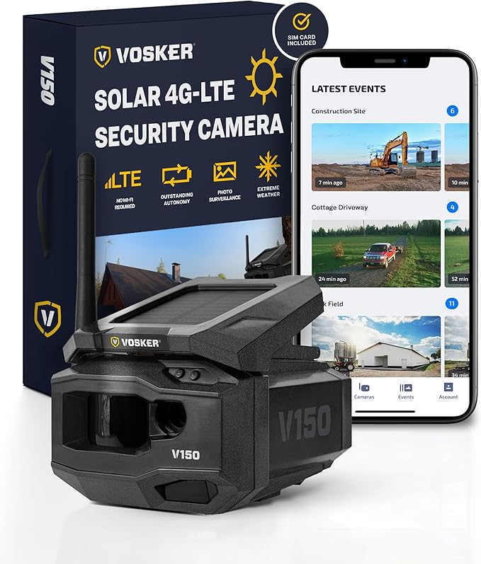 Vosker V150 Solar-Powered LTE Cellular Photo Security Outdoor Camera | Motion by Vosker