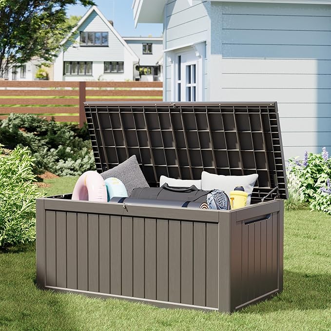 NUNU LAB 270 Gallon Large Resin Deck Box, Waterproof Outdoor Storage Box - Image 9