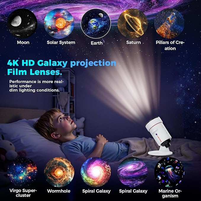 Galaxy Projector White Noise Machine Features 28 Non-Repeating Natural Soothing - Image 3