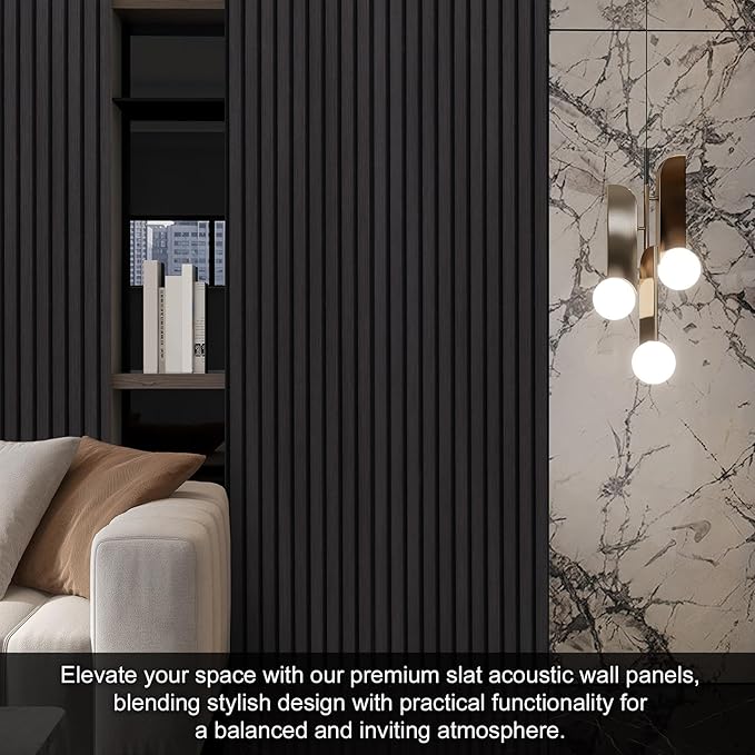 QDYMXUN Wood Slat Acoustic Wall Panels, Living Room - Image 5