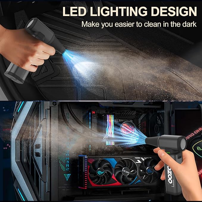 Compressed Air Duster, 180000RPM Powerful Cordless Electric Air Duster - Image 6