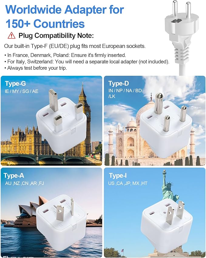200W Voltage Converter US to Europe, Step Down Travel Power Adapter - Image 5
