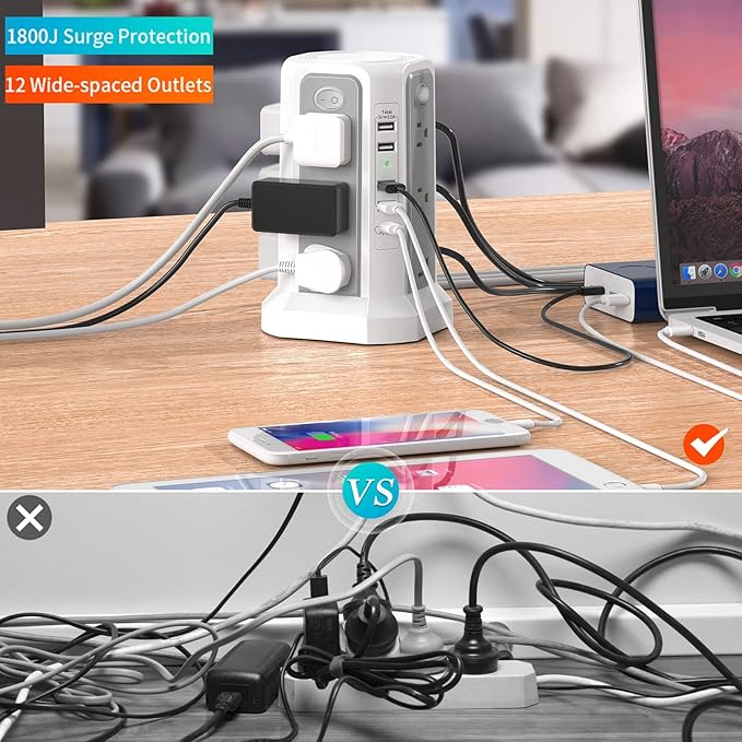 PASSUS Surge Protector Power Strip - Image 4