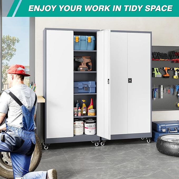 75" Tall Metal Storage Cabinet - Image 4