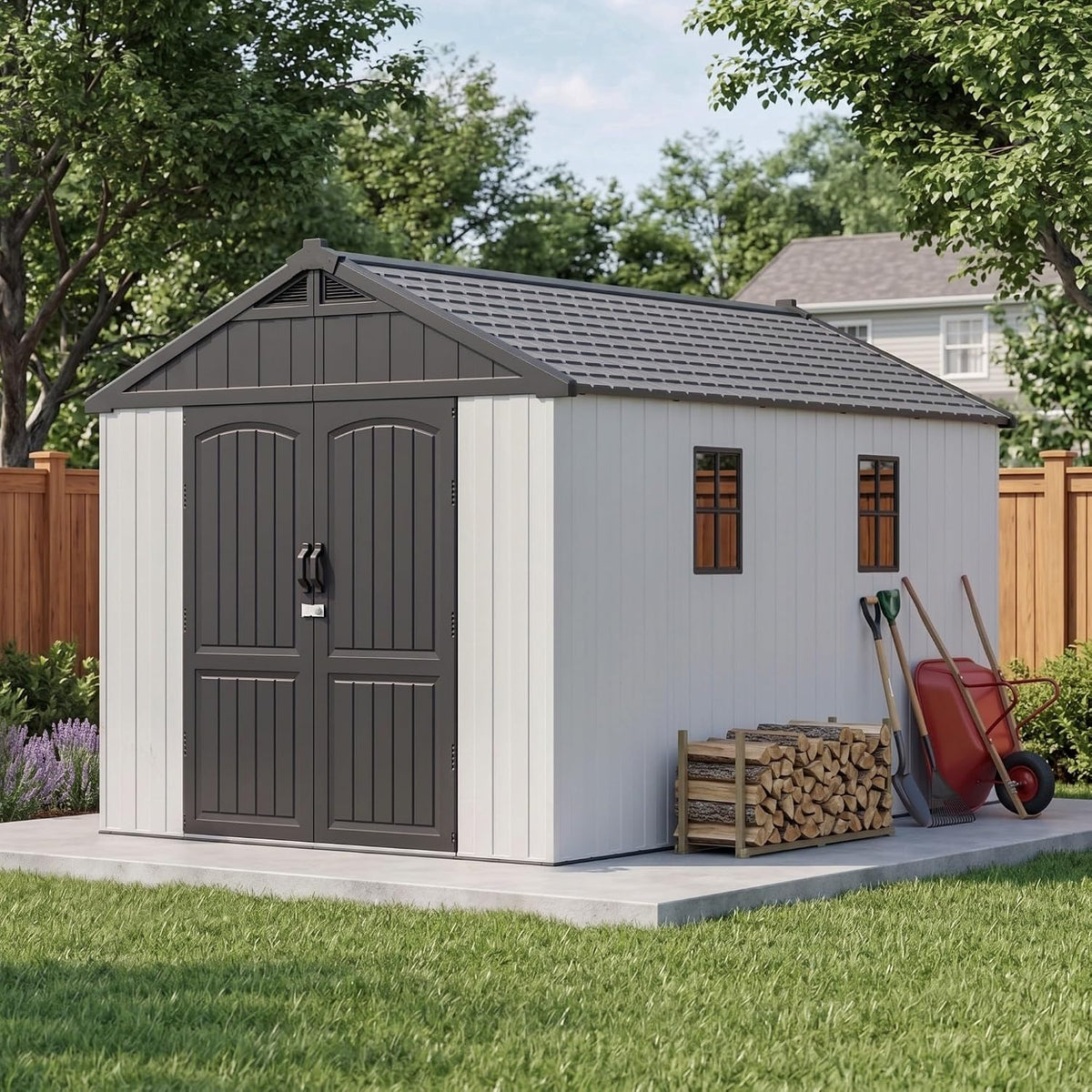 greesum 8x12 ft resin outdoor storage shed with, main product view