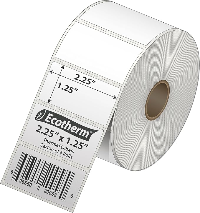 2.25" x 1.25" Thermal Labels | 4 Rolls | 4540 Labels | fits Zebra, Offnova - Image 2