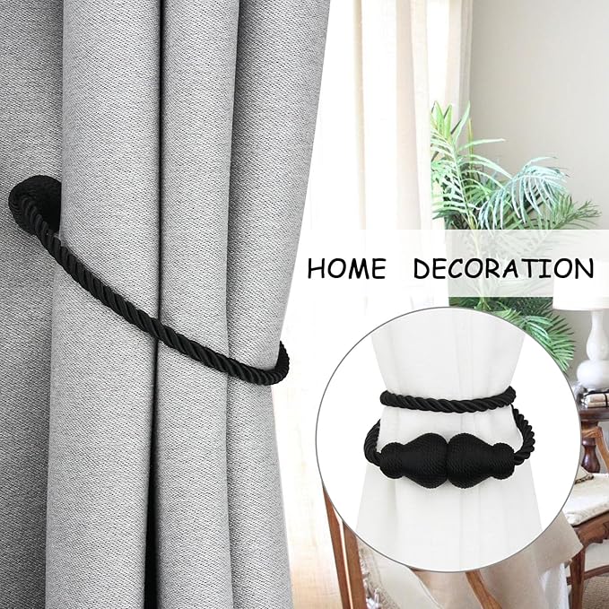 Nieffeiy Magnetic Curtain Tiebacks Outdoor Curtain Tie Backs Rope Decorative - Image 5