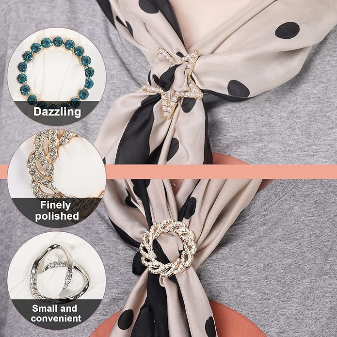 T-Shirt Clips 9 PCS, Clothes Corner Knotted Button, Fashion Alloy Pearl - Image 4
