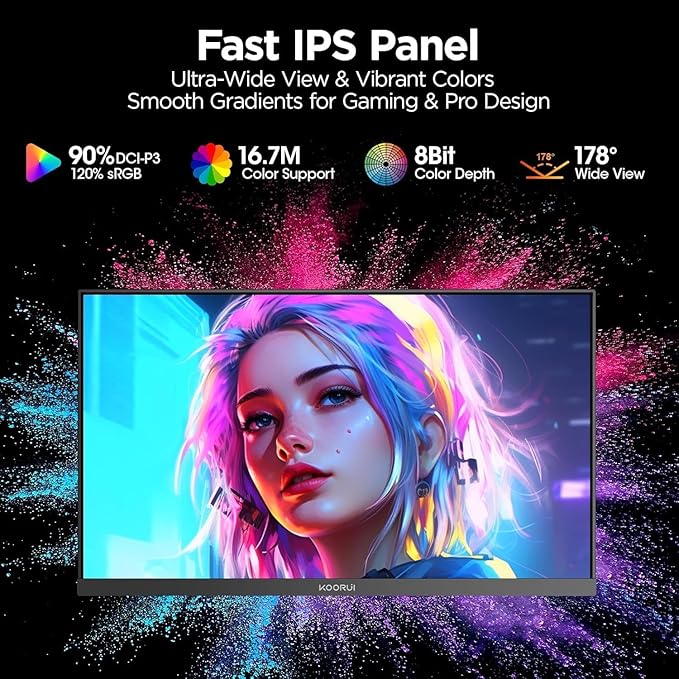 KOORUI 27 Inch 1440p Gaming Monitor 200Hz, Fast IPS Screen, 95% DCI-P3 Color - Image 6