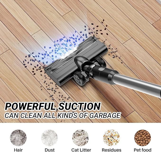 BSNAW Cordless Vacuum Cleaner for Home, 8-in-1 Lightweight Stick Vacuum - Image 3
