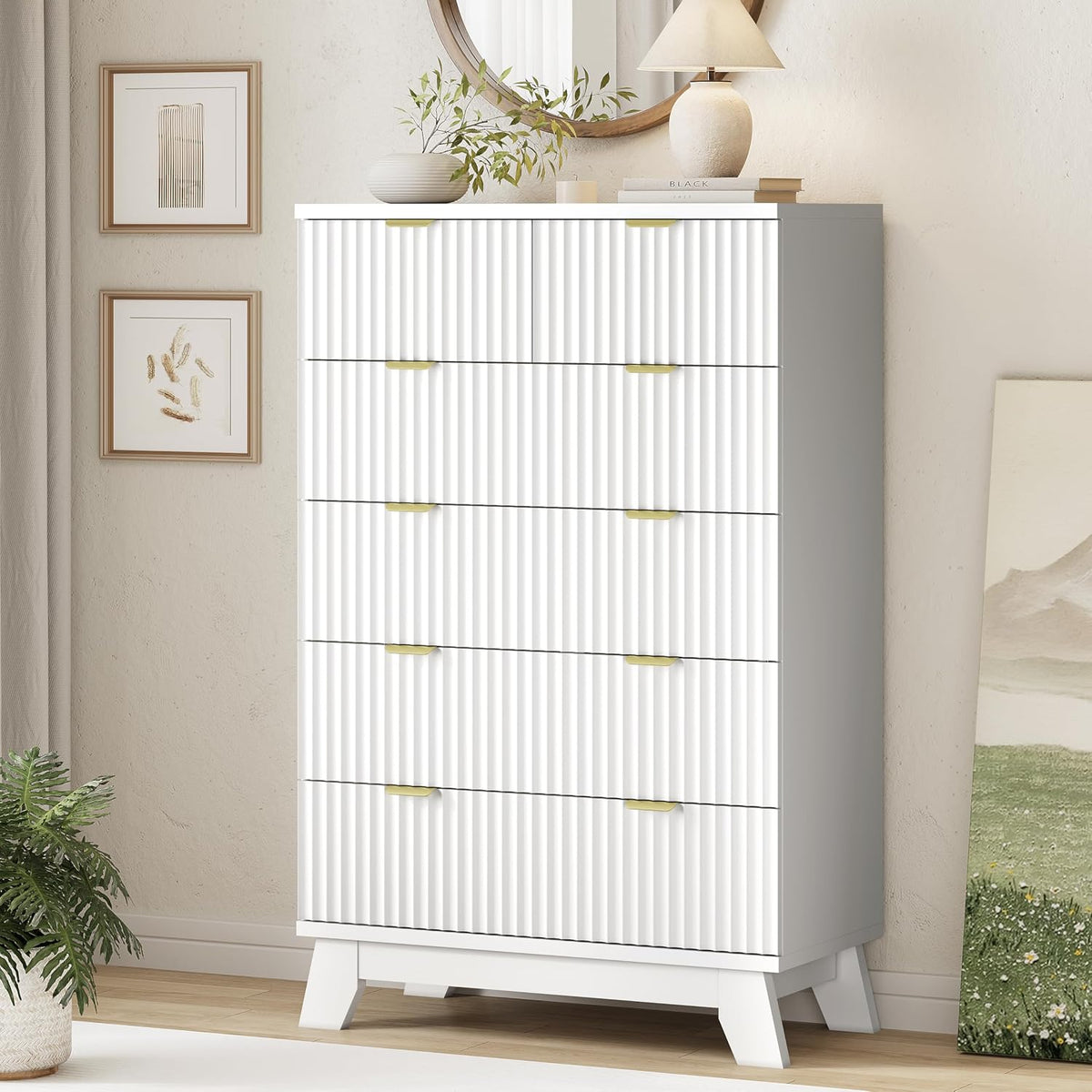 Xixini Fluted Dresser for Bedroom